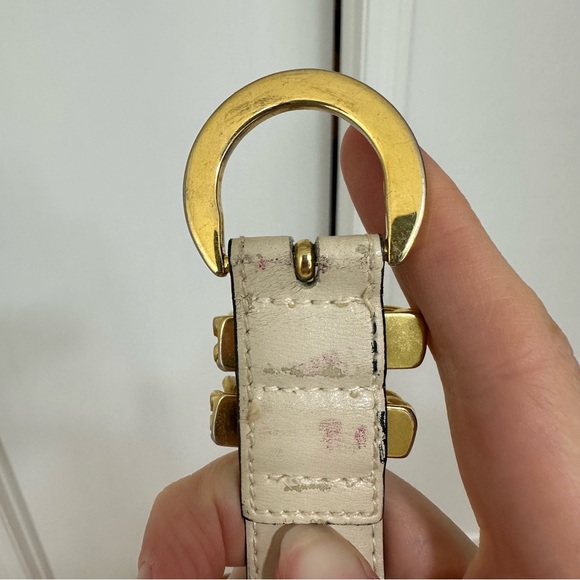 Vintage Paloma Picasso Cream and Gold Chain Hardware Belt, Size M / 75 - Picture 4 of 8